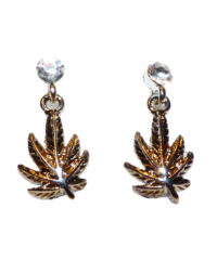Boucles d'Oreilles Feuille Pendante Argentée