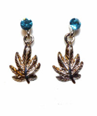 Boucles d'Oreilles Feuille Pendante Argentée