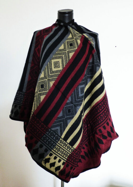 Poncho Noir Réversible