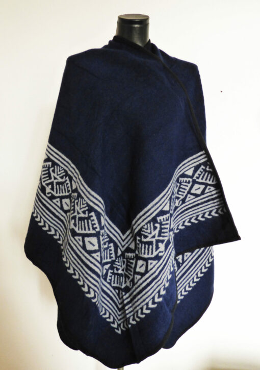 Poncho Bleu Réversible