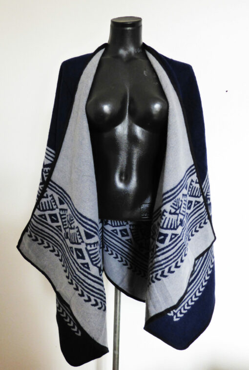 Poncho Bleu Réversible – Image 2