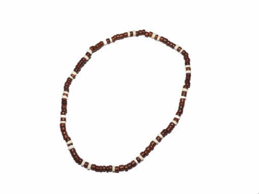 Collier Bois Marron & Blanc