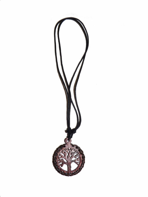 Collier Bois Arbre de Vie Marron – Image 2
