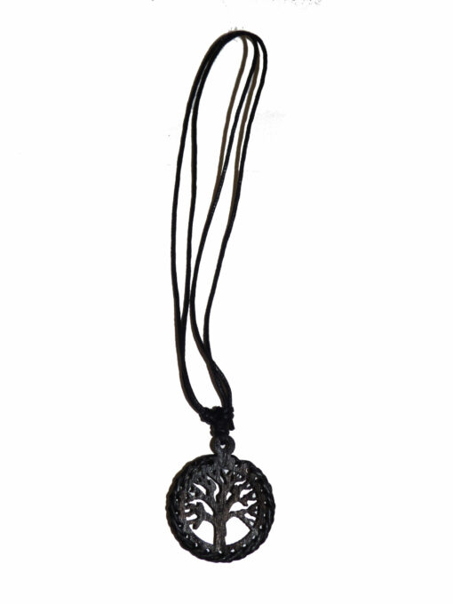 Collier Bois Arbre de Vie Noir – Image 2
