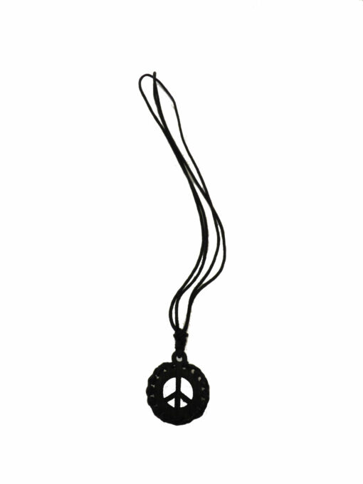 Collier Bois Peace & Love Noir – Image 2