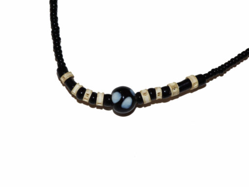 Collier Perle Pendentif Noir & Blanc – Image 2