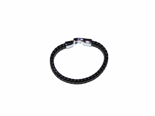 Bracelet simili Noir Attache Métal