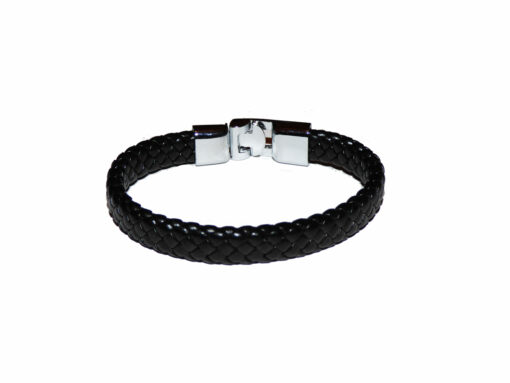 Bracelet simili Noir Attache Métal – Image 2
