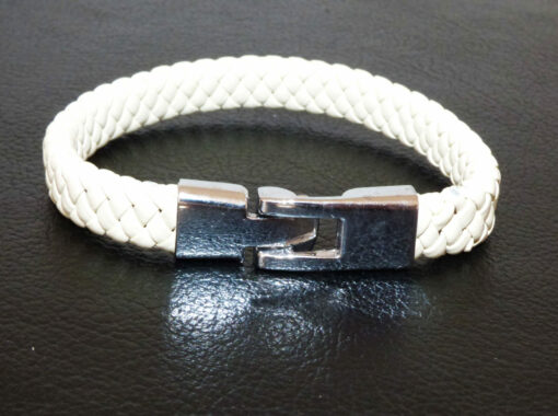 Bracelet Simili tressé Blanc – Image 2