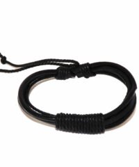 Bracelet Cuir et Simili Noir