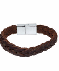 Bracelet Cuir tressé Marron