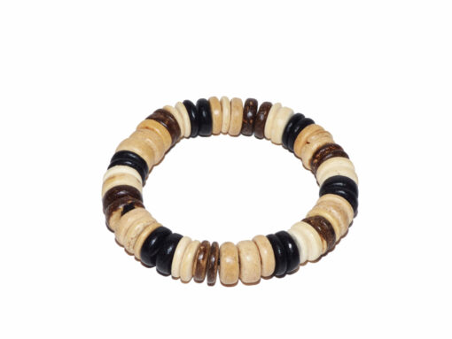 Bracelet Bois Blanc, Noir, Marron