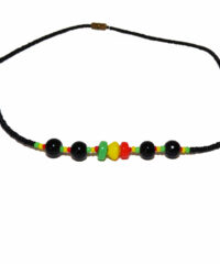 Collier Perles Noires & Rasta