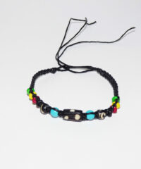 Bracelet Perle Bleue Coton ciré
