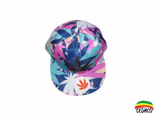Casquette Feuille Bleue & Rose – Image 2