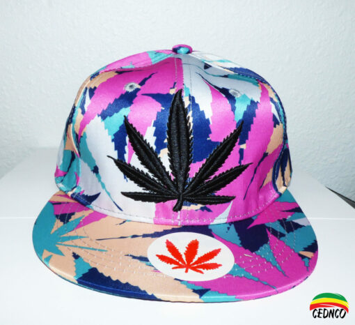Casquette Feuille Rose & Bleue