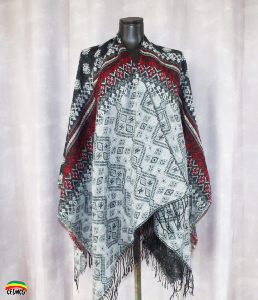 Poncho Gris & Rouge