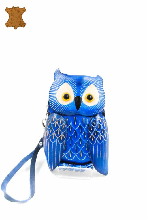Porte Monnaie Cuir Hibou