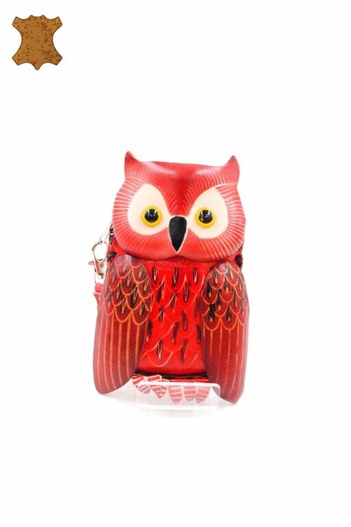 Porte Monnaie Cuir Hibou