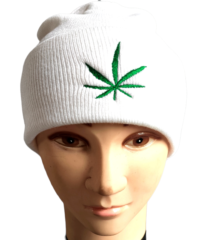 Bonnet brodé Feuille Verte