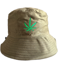 Bob Kaki Brodé Feuille Verte